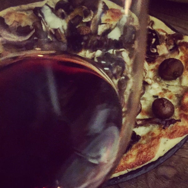 The mushroom pizza. Very good wine list