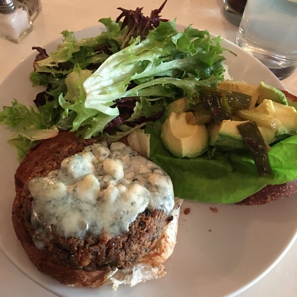 The Veggie Burger with blue cheese is great!!! Excellent!