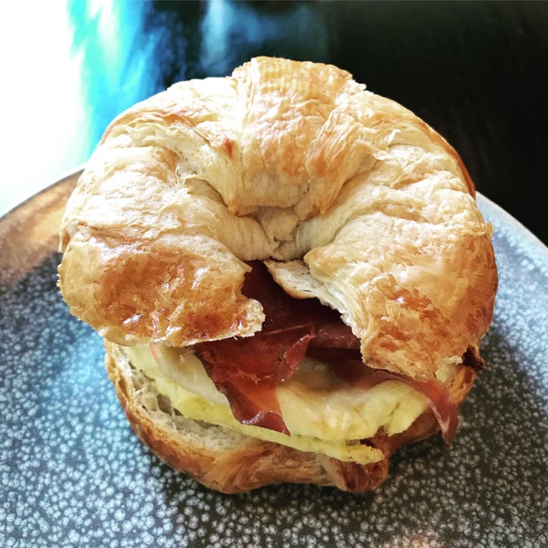 This breakfast sandwich with prosciutto is deliciously buttery. https://www.instagram.com/p/B2R--3UDEN3/?igshid=1ccd5ztyep3l4