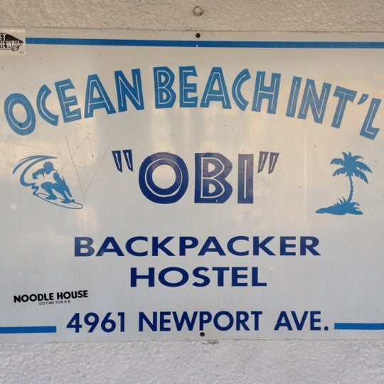 Photo taken at San Diego&#39;s Ocean Beach International Hostel by Choco on 12/9/2012