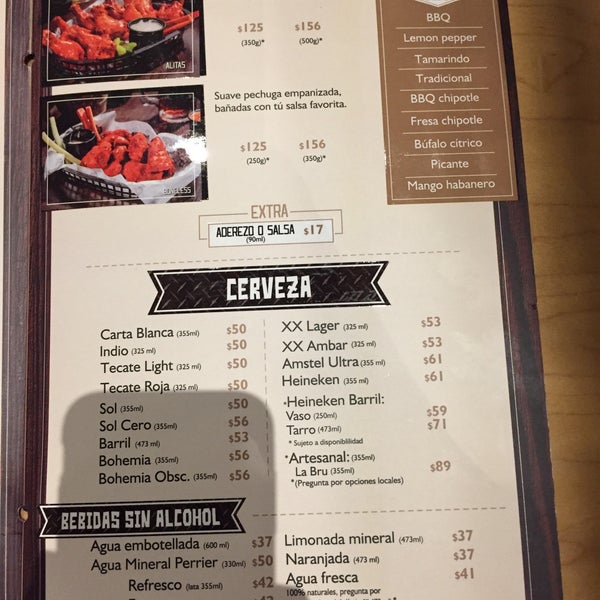 Buffalo wild sale wings menu precios