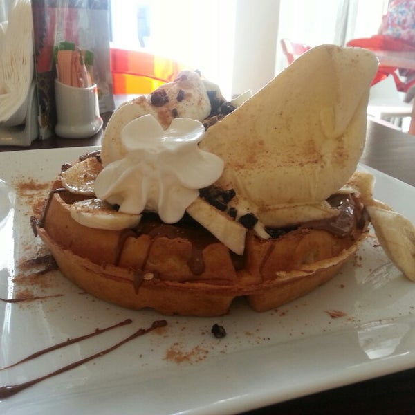 The biggest waffle I have ever eaten by now.nice with icecream..