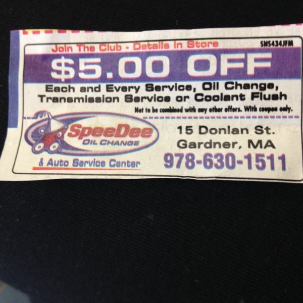 Speedee oil change coupon deals