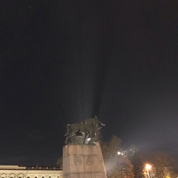 Photo taken at Great Duke Gediminas monument by Liene Z. on 10/20/2018