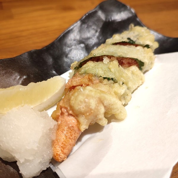 Mentaiko tempura is yummy