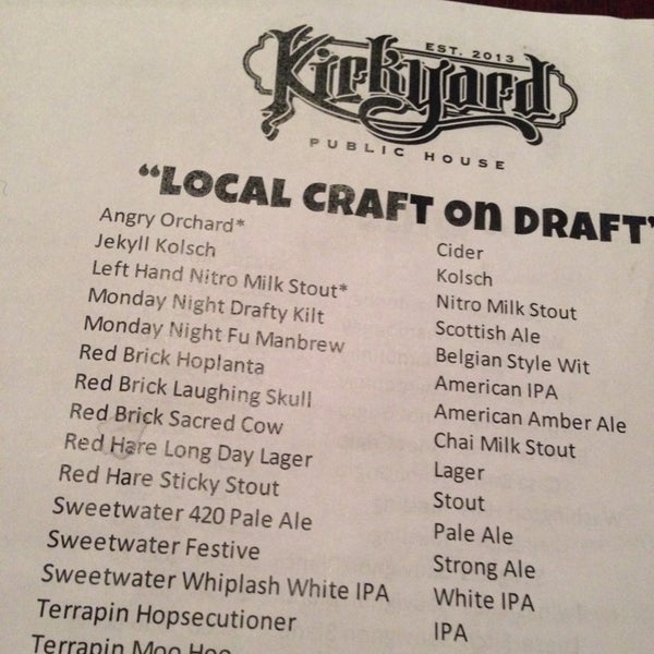 Good selection of local draft.