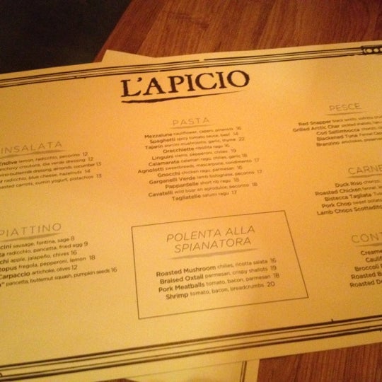 Photo taken at L&#39;Apicio by Andy A. on 11/16/2012