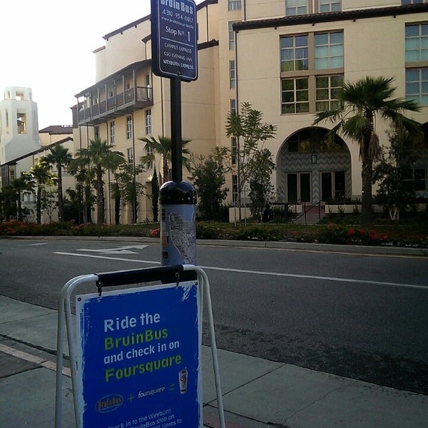 UCLA BruinBus Stop Weyburn Terrace Bus Line in Los Angeles