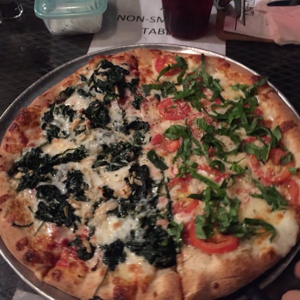 Whole wheat MEDIUM Pizza. Half Joe's & half margarita. Huge for 2 persons.