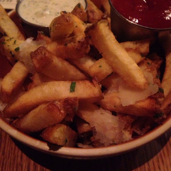 The parmesan truffle fries come with an herb aioli. Good start or as a side to the burger.