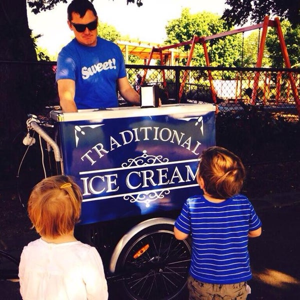 Serving ice cream on weekends and warm days in Edinburgh Gardens, Fitzroy North.