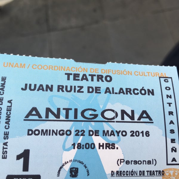Das Foto wurde bei Teatro Juan Ruiz de Alarcón, Teatro UNAM von Naye G. am 5/22/2016 aufgenommen