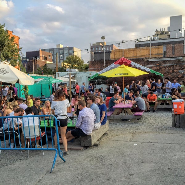 Come for the absurdly huge outdoor area, stay for the frozen booze slushies and taco trucks.