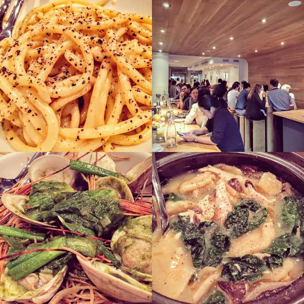 David Chang's awesome, new Korean leaning Italian restaurant. Feels like Ssam Bar in ambition, quality, and price. Get all the pastas: Cace e Pepe, Chicken & Dumplings (soup), and Clams Grand Lisboa.
