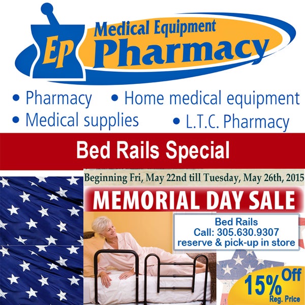 Benefits of bed rails: Aids in turning and repositioning within the bed. Provides a hand-hold for getting into or out of bed.  All bed rails on sale during #memorial day weekend.  Sale ends 05/26/15.