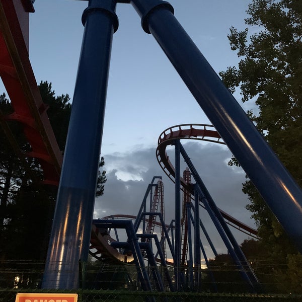 Photo taken at Six Flags Great America by Tolga T. on 10/8/2021