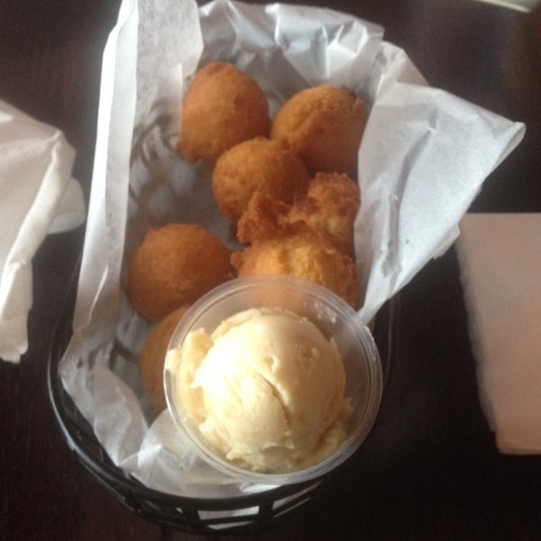 Hush puppies with maple butter... DELICIOUS