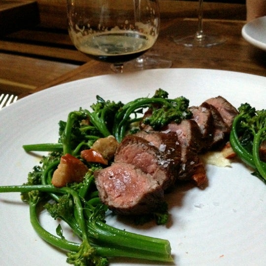 Seared Lamb Sirloin, with parsnip purée, broccoli and lobster mushrooms -- excellent!