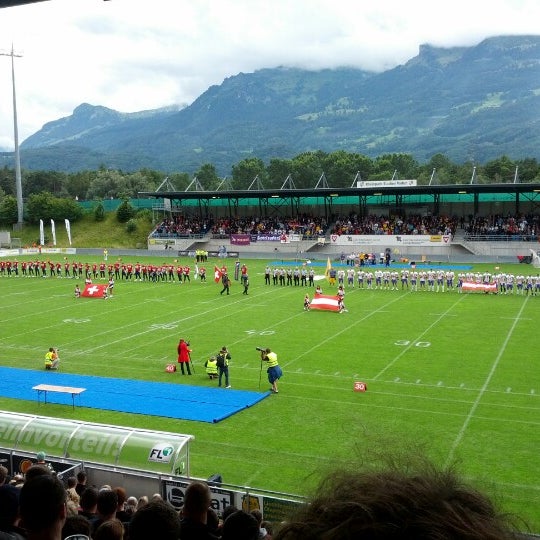 Photo taken at Rheinpark Stadion by Reto Georg on 7/21/2012