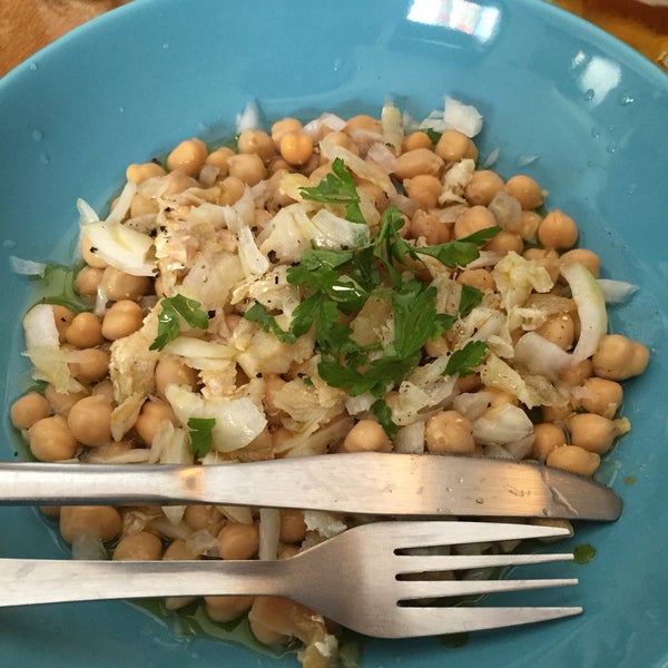 I had this cod and chickpea salad, couldn't recommend it enough. The Vinho Verde was great as well