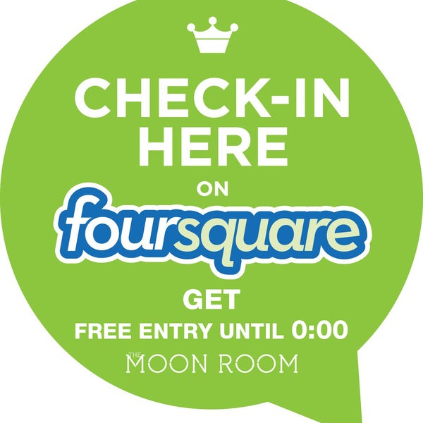 Вход в MOON ROOM на FULL MOON PARTY (16.11) до 00:00 будет осуществляется бесплатно, при условии чекина в Foursquare, который демонстрируется кассиру находящемуся на входе!