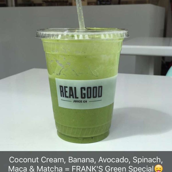 Coconut Cream, Banana, Avocado, Spinach, Maca & Matcha = Frank's Green Special 😛