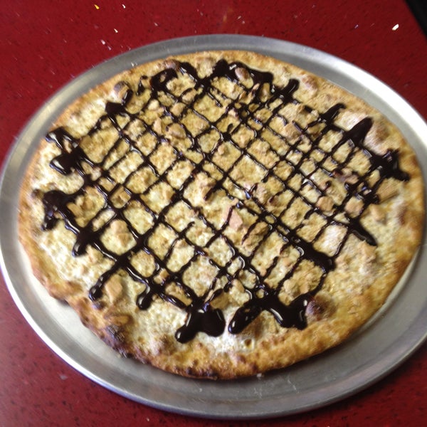Oct POM: S'More Pizza - Marshmallow base with crushed graham crackers and chocolate drizzle. S $10, M $12, L $14
