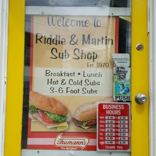 Riddle Martin Sub Shop East Brunswick Nj