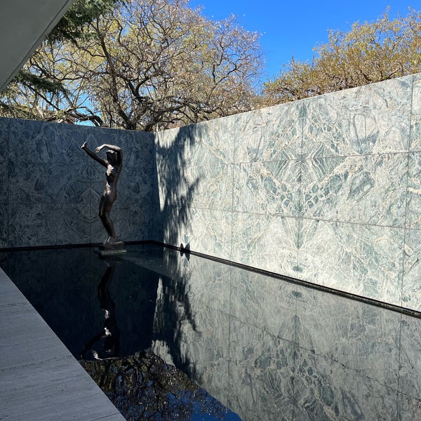 Photo taken at Mies van der Rohe Pavilion by Justin G. on 4/2/2023