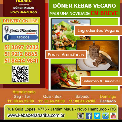 Em Breve -->> Döner Kebab Vegano -  Agora você pode fazer seu pedido DELIVERY pela internet!! Acesse ---> https://pediumordomo.com.br/harika https://apps.facebook.com/pediumordomo/