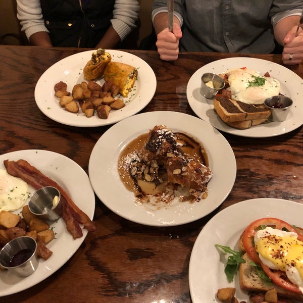 The almond croissant French toast is one of the best I’ve ever had. Hipster Benedict (with avocado) and brisket hash also excellent. Oh and the whole place is a shrine to Ron Swanson.