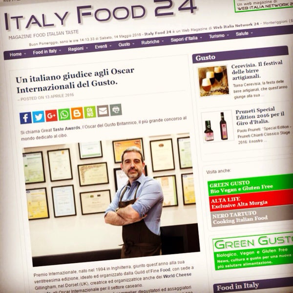 Anche Italy Food 24, portale Nazionale del Food Italiano, parla del nostro Patron, Simone Massenza, e della sua ultima impresa internazionale...