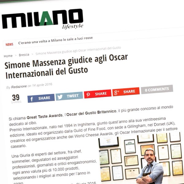 Anche Milano LifeStyle parla del nostro Patron, Simone Massenza, e della sua ultima impresa internazionale...www.milanolifestyle.it/simone-Massenza-giudice-agli-Oscar-internazionali-del-gusto/