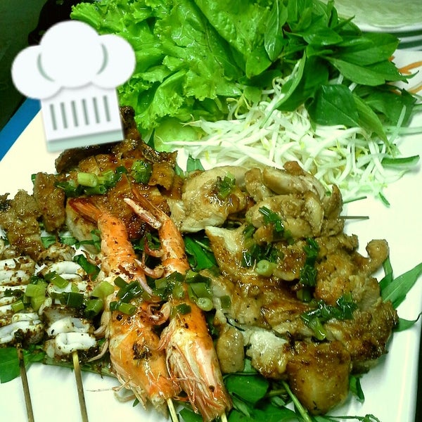 VN very traditional way of eating.. we do all the bbq and you DiY the spring roll.. yummy and fun..