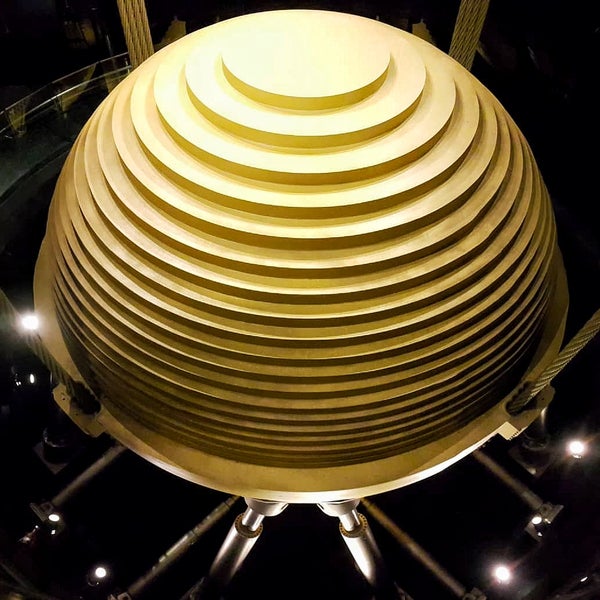 A giant metal ball w/a big purpose!Learn about d science behind d design & construction of d building.Very interesting indeed.