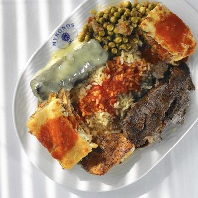 The combination plate is the best, most comprehensive way to take your taste buds on a tour of Greece. Miniature portions of gyro, Moussaka  and pastitsio are crammed together on a large oblong plate.