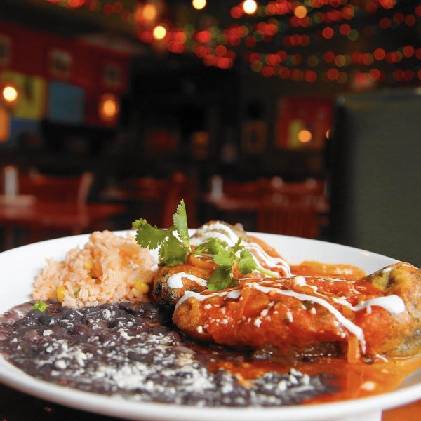 Order the chorizo rellenos: two massive, roasted poblano peppers that are stuffed with savory chorizo and melted cheese, then fried and doused with a chipotle-tomato sauce.