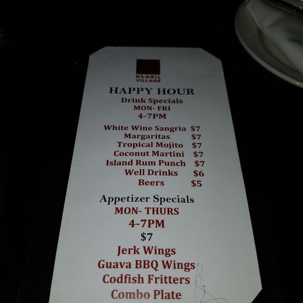 Everything on the happy hour menu is amazing. I especially enjoyed the guava wing and the fritters.