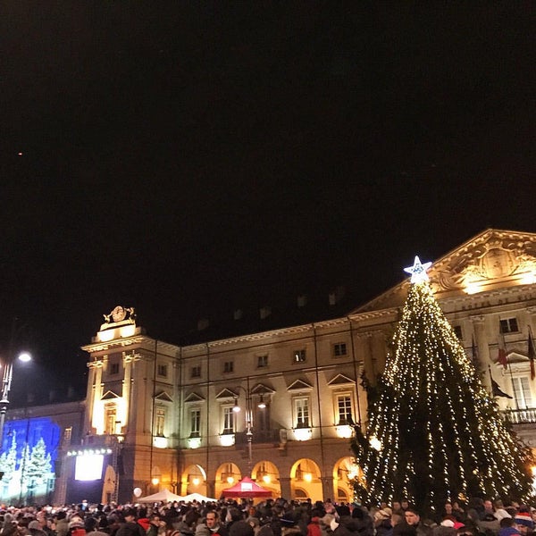 Photo taken at Piazza Chanoux by Enrico V. on 1/1/2016