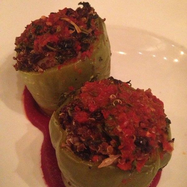 The stuffed bell peppers were a great Californian interpretation of a Middle East staple.