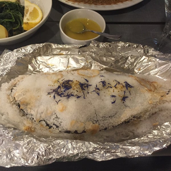 Sea bream cooked in salt crust is delicious 👍🏻Steaks are amazing.