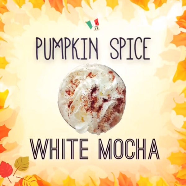 Pumpkin Spice White Mocha! Available Iced!