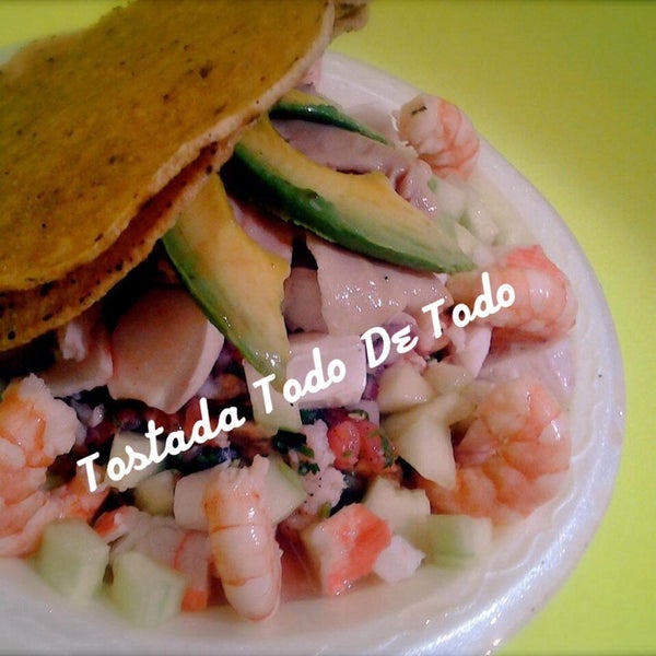 Ceviche Tostada, (Tostada Todo de Todo) For today's HOT Weather Fish Taco Express :)
