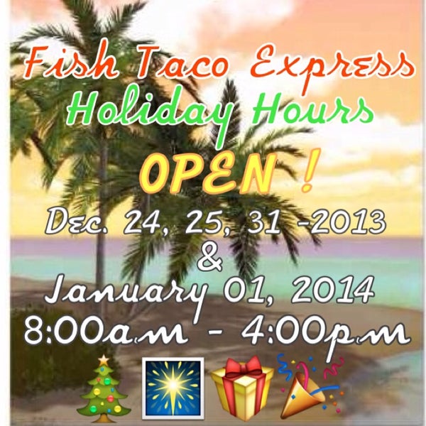 fish taco express They are open come by for your two-for-one shrimp cocktails :) phone orders welcome 323-264-8233 that's what's up !!!!!