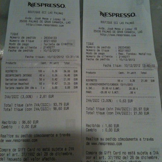 Nespresso Boutique - Coffee Shop in Las Palmas de Gran Canaria