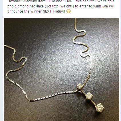 SHADY BUSINESS! I won a contest through them for this "1 CT diamond necklace" and they sent me a 1/4 ct necklace. When I called them to ask about it they were VERY rude & said I shouldn't have sold it