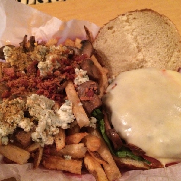 The house-made veggie burger with cowboy fries is an excellent choice.
