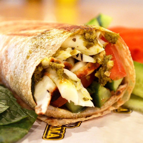 Try the FIRST Halloum Shawarma ever made in Lebanon! The Halloum Shawarma comes with Halloumi Cheese, Pesto Sauce, Olive Paste, Tomato, Green Mint, & Cucumber.THE VEGETARIAN LOVERS CHOICE!