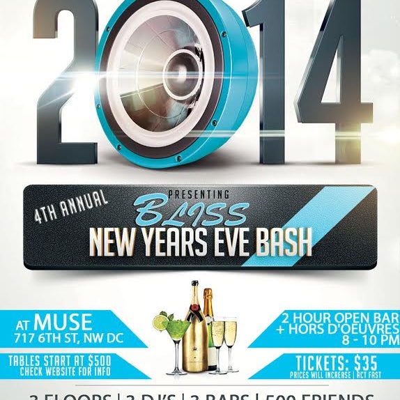 New Year's Eve 2014 Party at Muse Lounge - Washington , DC early @ Tuesday December 31, 2013.Grab Your Tickets @ http://tinyurl.com/okgh6mb