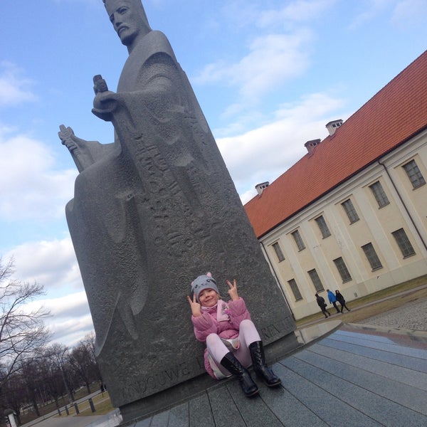 Photo taken at Monument to King Mindaugas by Anna Z. on 3/14/2015